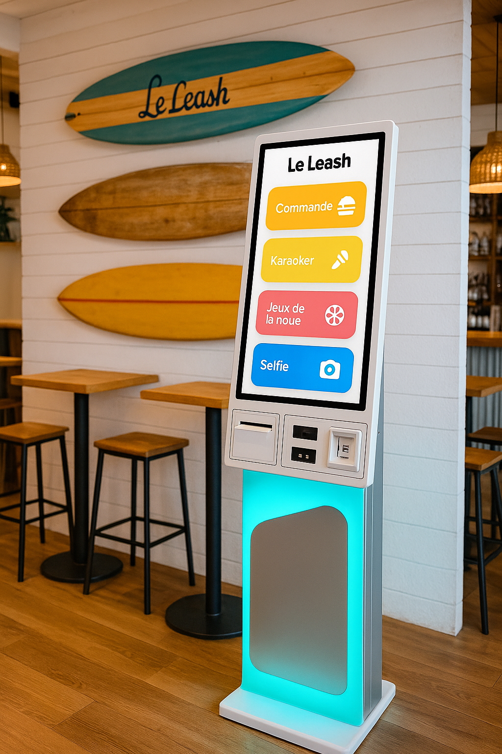 Borne Interactive LEASHBOT - Kiosque tactile restaurant
